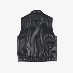 Japanese Steerhide Modified Type III Vest - Black -Denim Clothing-Iron Heart International IHV 45 BLK 3