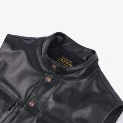 Japanese Steerhide Modified Type III Vest - Black -Denim Clothing-Iron Heart International IHV 45 BLK 5