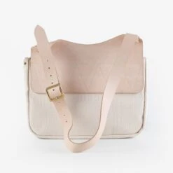 Obbi Good Label Heavy Canvas Saddle Bag With Leather Flap -Denim Clothing-Iron Heart International OGL 9981 SADDLE WHT 2