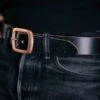 OGL Single Prong Copper Garrison Buckle Leather Belt - Hand Dyed Black -Denim Clothing-Iron Heart International OGL BELT COP BLK