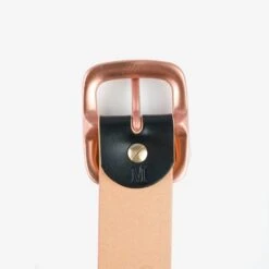OGL Single Prong Copper Garrison Buckle Leather Belt - Hand Dyed Black -Denim Clothing-Iron Heart International OGL BELT COP BLK 2