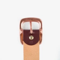 OGL Single Prong Copper Garrison Buckle Leather Belt - Hand Dyed Brown -Denim Clothing-Iron Heart International OGL BELT COP BRN 2