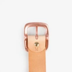 OGL Single Prong Copper Garrison Buckle Leather Belt - Natural 8 OGL Single Prong Copper Garrison Buckle Leather Belt - Natural -Denim Clothing-Iron Heart International OGL BELT COP NAT 2
