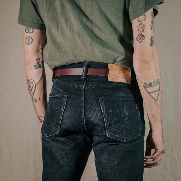 OGL Square Brass ‘Prongless’ Buckle Leather Belt - Hand Dyed Brown 4 OGL Square Brass ‘Prongless’ Buckle Leather Belt - Hand Dyed Brown - Image 2