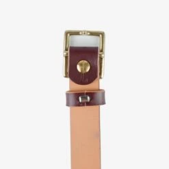 OGL Square Brass ‘Prongless’ Buckle Leather Belt - Hand Dyed Brown 11 OGL Square Brass ‘Prongless’ Buckle Leather Belt - Hand Dyed Brown -Denim Clothing-Iron Heart International OGL BELT SQ BRN 3