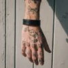 OGL Brave Shell Cordovan Wrist Cuff - Black -Denim Clothing-Iron Heart International OGL BV CUFF BLK