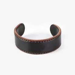 OGL Brave Shell Cordovan Wrist Cuff - Black 12 OGL Brave Shell Cordovan Wrist Cuff - Black -Denim Clothing-Iron Heart International OGL BV CUFF BLK 4