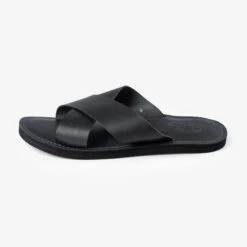 OGL X Dr. Sole Leather Cross Sandals - Black