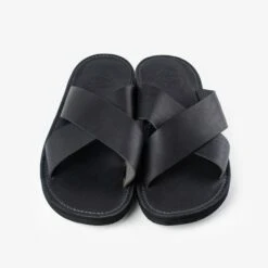 OGL X Dr. Sole Leather Cross Sandals - Black -Denim Clothing-Iron Heart International OGL DRSOLE CROSS BLK 3