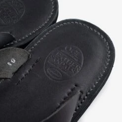 OGL X Dr. Sole Leather Thong Sandals - Black -Denim Clothing-Iron Heart International OGL DRSOLE THONG BLK 4