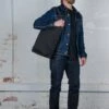 OGL Originale Tech Material Millie Utility Tote Bag - Black -Denim Clothing-Iron Heart International OGL ORI MILLIE UTIL BLK