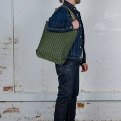 OGL Originale Tech Material Millie Utility Tote Bag - Green -Denim Clothing-Iron Heart International OGL ORI MILLIE UTIL GRN 1