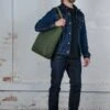 OGL Originale Tech Material Millie Utility Tote Bag - Green -Denim Clothing-Iron Heart International OGL ORI MILLIE UTIL GRN
