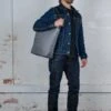 OGL Originale Tech Material Millie Utility Tote Bag - Silver 2 OGL Originale Tech Material Millie Utility Tote Bag - Silver -Denim Clothing-Iron Heart International OGL ORI MILLIE UTIL SIL