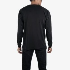 OGL 6.2oz Ringspun Long Sleeve T-shirt - Silkscreen Printed 'OGL Logo' - Charcoal -Denim Clothing-Iron Heart International OGL TEE LOT20 LOGO LS CHA 2