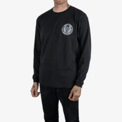 OGL 6.2oz Ringspun Long Sleeve T-shirt - Silkscreen Printed 'OGL Logo' - Charcoal