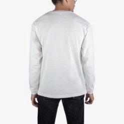 OGL 6.2oz Ringspun Long Sleeve T-shirt - Silkscreen Printed 'OGL Logo' - Cream 11 OGL 6.2oz Ringspun Long Sleeve T-shirt - Silkscreen Printed 'OGL Logo' - Cream -Denim Clothing-Iron Heart International OGL TEE LOT20 LOGO LS CRM 2