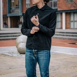 SaturdayTypeFever - Japanese Corduroy Shirt - Black -Denim Clothing-Iron Heart International STF CORS BLK 2