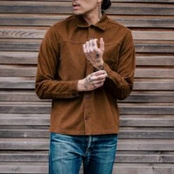 SaturdayTypeFever - Japanese Corduroy Shirt - Brown 16 SaturdayTypeFever - Japanese Corduroy Shirt - Brown -Denim Clothing-Iron Heart International STF CORS BRN 2