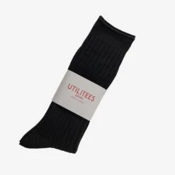 UTILITEES Mixed Cotton Crew Socks - Black