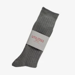 UTILITEES Mixed Cotton Crew Socks - Grey