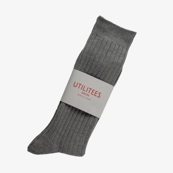 UTILITEES Mixed Cotton Crew Socks - Grey 3 UTILITEES Mixed Cotton Crew Socks - Grey