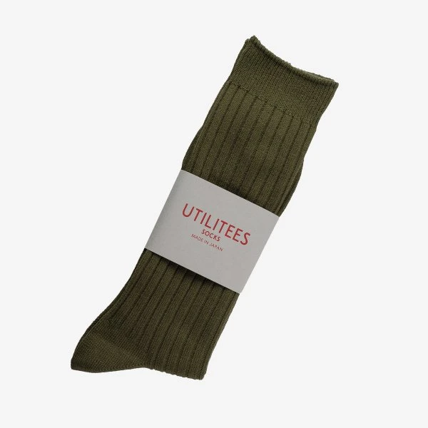 UTILITEES Mixed Cotton Crew Socks - Khaki 3 UTILITEES Mixed Cotton Crew Socks - Khaki