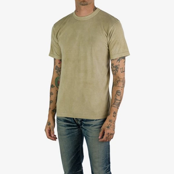 UTILITEES - 5.5oz Loopwheel Crew Neck T-Shirt - Hand Dyed Sage Green 4 UTILITEES - 5.5oz Loopwheel Crew Neck T-Shirt - Hand Dyed Sage Green - Image 2