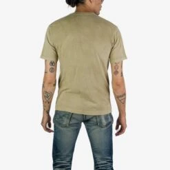 UTILITEES - 5.5oz Loopwheel Crew Neck T-Shirt - Hand Dyed Sage Green 9 UTILITEES - 5.5oz Loopwheel Crew Neck T-Shirt - Hand Dyed Sage Green -Denim Clothing-Iron Heart International UTIL HDYE SGRN 2