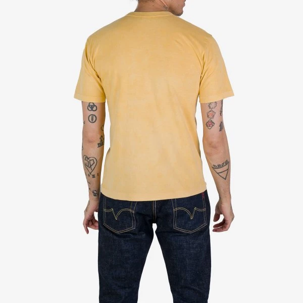 5.5oz Loopwheel Crew Neck T-Shirt - Hand Dyed Yellow 4 5.5oz Loopwheel Crew Neck T-Shirt - Hand Dyed Yellow - Image 2
