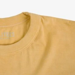 5.5oz Loopwheel Crew Neck T-Shirt - Hand Dyed Yellow 9 5.5oz Loopwheel Crew Neck T-Shirt - Hand Dyed Yellow -Denim Clothing-Iron Heart International UTIL HDYE YEL 3