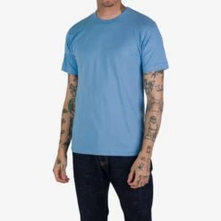 UTILITEES - 5.5oz Loopwheel Crew Neck T-Shirt - Light Blue