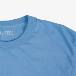 UTILITEES - 5.5oz Loopwheel Crew Neck T-Shirt - Light Blue -Denim Clothing-Iron Heart International UTIL LBL 3