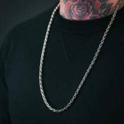 GOOD ART HLYWD Pequeño A Mano Necklace At 30" - Sterling Silver