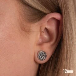 GOOD ART HLYWD Rosette Stud Earring - Sterling Silver -Denim Clothing-Iron Heart International es ros stud 3