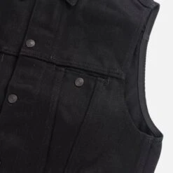 Ignition Works 20oz Denim Tracker Vest - Black -Denim Clothing-Iron Heart International igw 201b 5