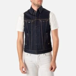 Ignition Works 19oz Stretch Denim Tracker Vest - Indigo