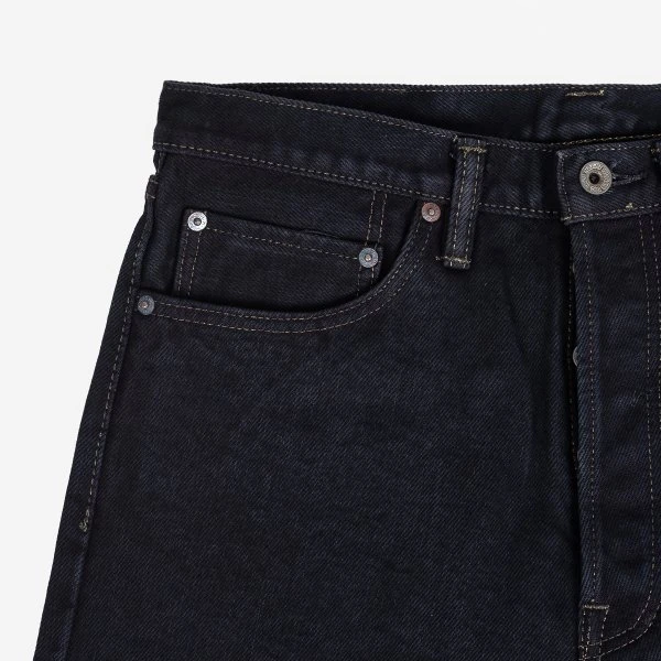 21oz Selvedge Denim "1955" Straight Cut Jeans - Indigo Overdyed Black 7 21oz Selvedge Denim "1955" Straight Cut Jeans - Indigo Overdyed Black - Image 5