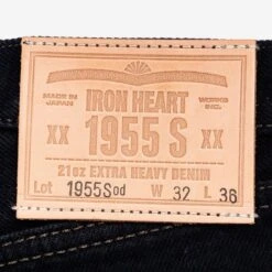 21oz Selvedge Denim "1955" Straight Cut Jeans - Indigo Overdyed Black 24 21oz Selvedge Denim "1955" Straight Cut Jeans - Indigo Overdyed Black -Denim Clothing-Iron Heart International ih 1955s od 7