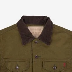 12oz Whipcord Modified Type III Jacket - Olive Drab Green 23 12oz Whipcord Modified Type III Jacket - Olive Drab Green -Denim Clothing-Iron Heart International ih 526 odg 6
