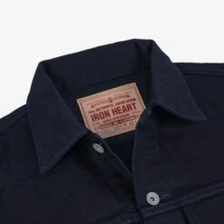 14oz Selvedge Denim Modified Type III Jacket - Indigo/Black -Denim Clothing-Iron Heart International ih 526j 142ib 5
