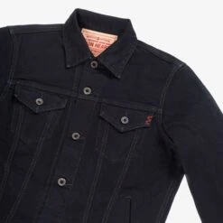14oz Selvedge Denim Modified Type III Jacket - Indigo Overdyed Black 17 14oz Selvedge Denim Modified Type III Jacket - Indigo Overdyed Black -Denim Clothing-Iron Heart International ih 526j 142od 3
