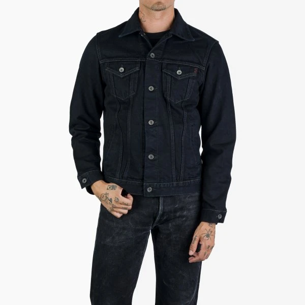 14oz Selvedge Denim Modified Type III Jacket - Indigo Overdyed Black 3 14oz Selvedge Denim Modified Type III Jacket - Indigo Overdyed Black
