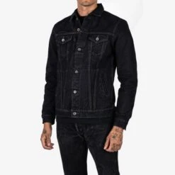 19oz Left-Hand Twill Selvedge Denim Type III Jacket - Indigo Overdyed Black