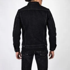 19oz Left-Hand Twill Selvedge Denim Type III Jacket - Indigo Overdyed Black -Denim Clothing-Iron Heart International ih 526lod 3
