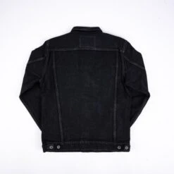 19oz Left-Hand Twill Selvedge Denim Type III Jacket - Indigo Overdyed Black -Denim Clothing-Iron Heart International ih 526lod 4