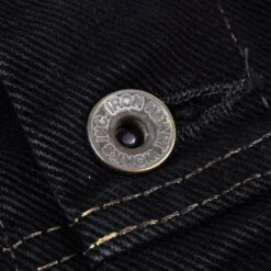 19oz Left-Hand Twill Selvedge Denim Type III Jacket - Indigo Overdyed Black -Denim Clothing-Iron Heart International ih 526lod 7