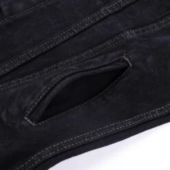 19oz Left-Hand Twill Selvedge Denim Type III Jacket - Indigo Overdyed Black -Denim Clothing-Iron Heart International ih 526lod 9