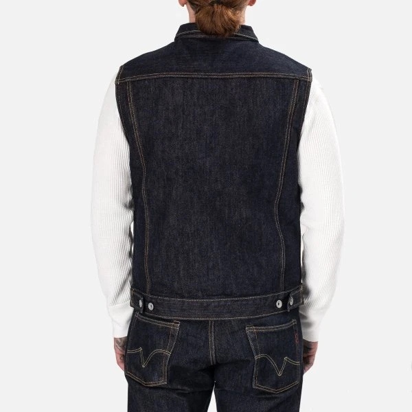 21oz Selvedge Denim Modified Type III Vest - Indigo 4 21oz Selvedge Denim Modified Type III Vest - Indigo - Image 2