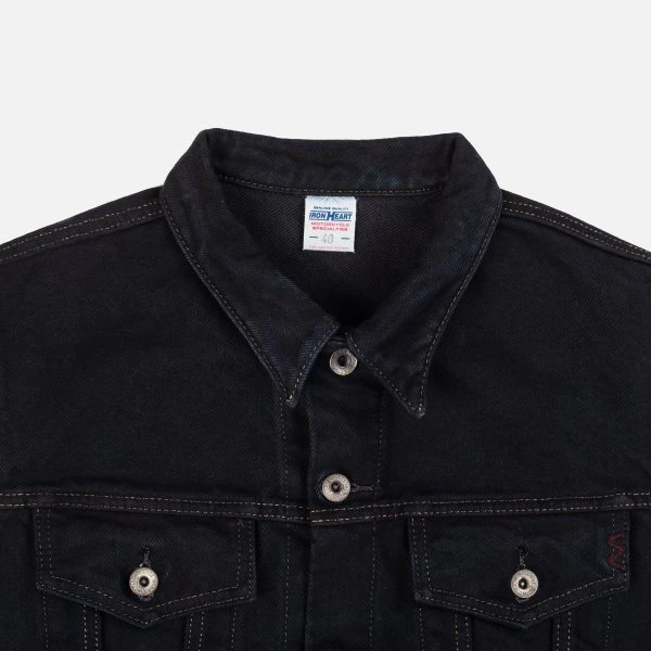 21oz Selvedge Denim Modified Type III Vest - Indigo Overdyed Black 7 21oz Selvedge Denim Modified Type III Vest - Indigo Overdyed Black - Image 5